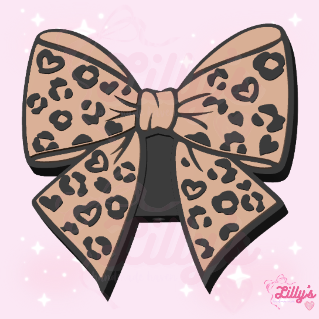 Animal Print Bow Pen Topper
