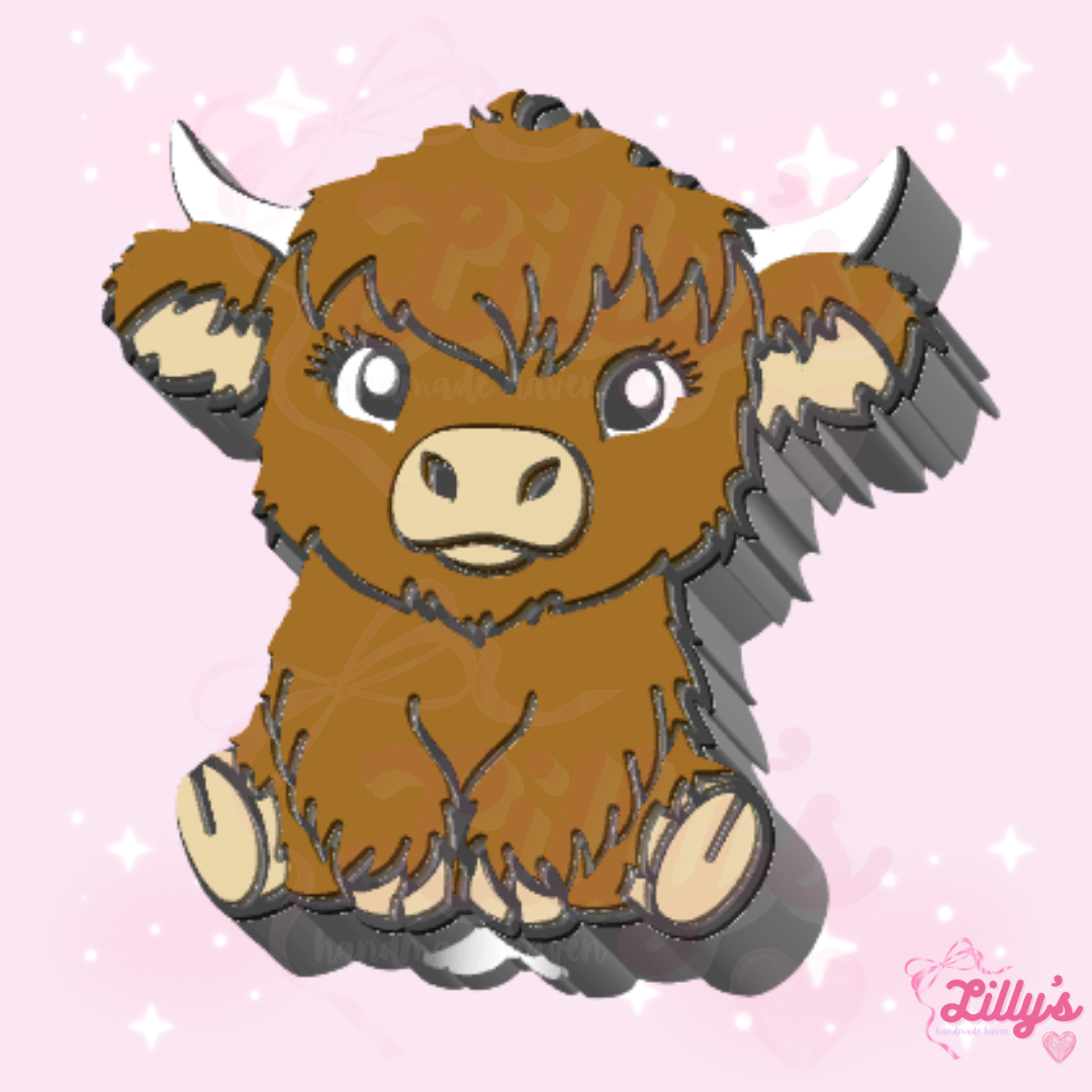 Highland Cow #2 Straw Topper