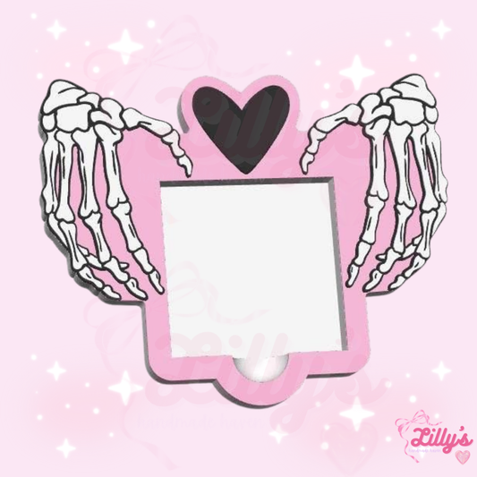 Skeleton Heart Hands Sticky Note Holder