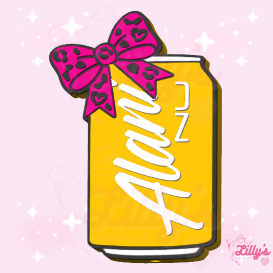 Energy Drink with Leopard Bow Pen Topper