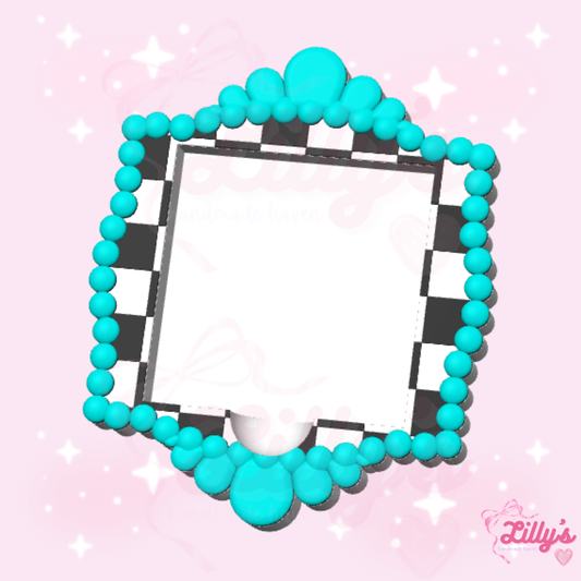 Checkered Turquoise Sticky Note Holder