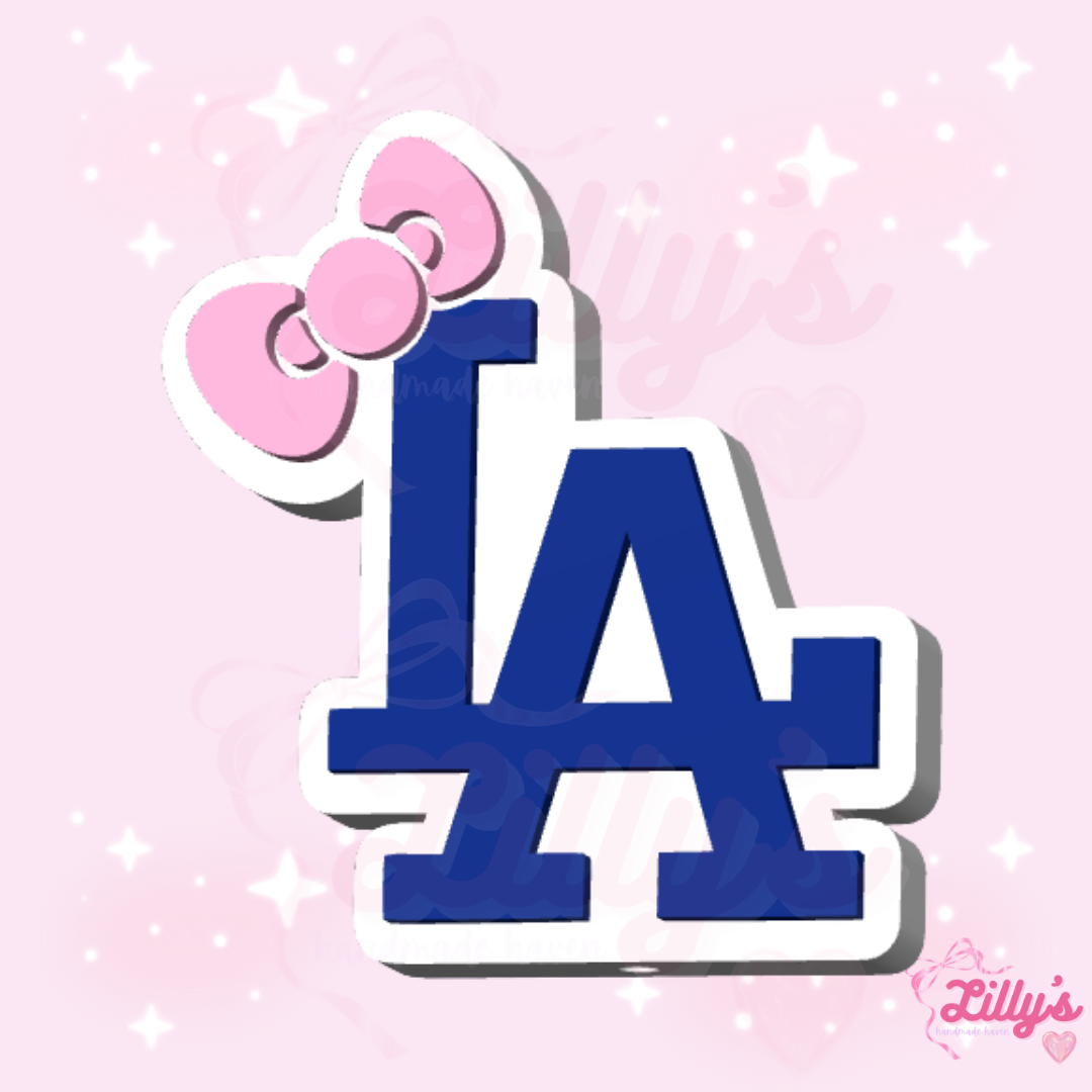 LA B-Ball with Cute Cat Bow Pen Topper