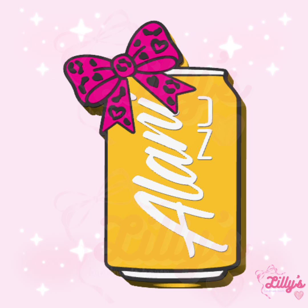 Energy Drink with Animal Print Bow Straw Topper