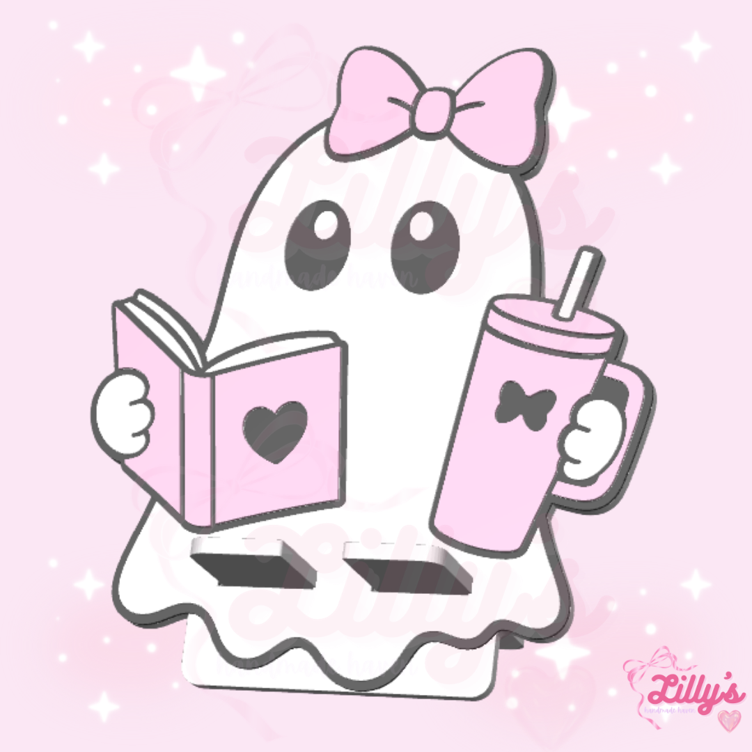 Ghost Book Lover Phone Holder