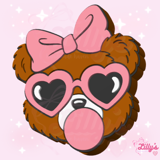 Bear Face Blowing Bubble Straw Topper