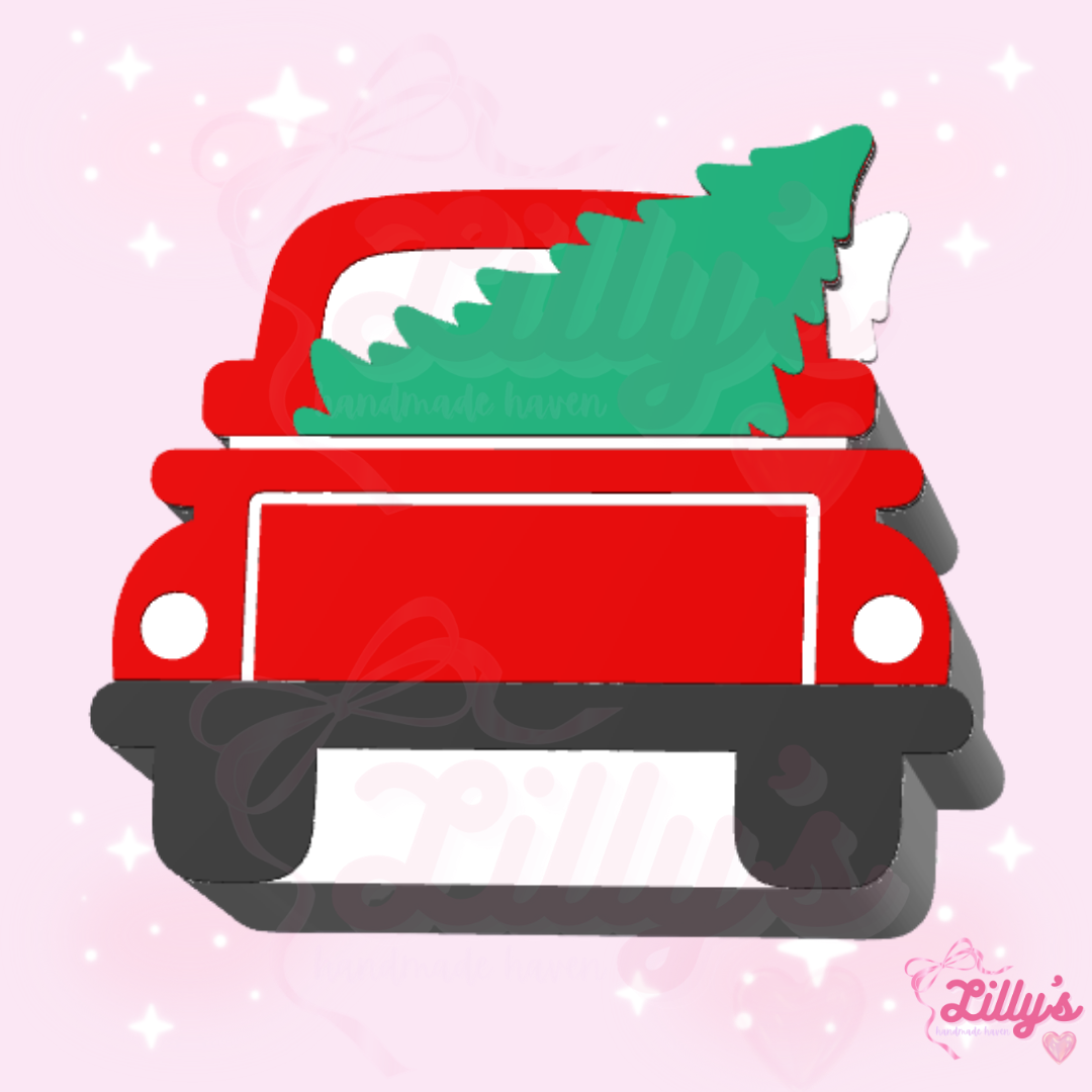 Christmas Tree Truck Pen/Makeup Brush Holder