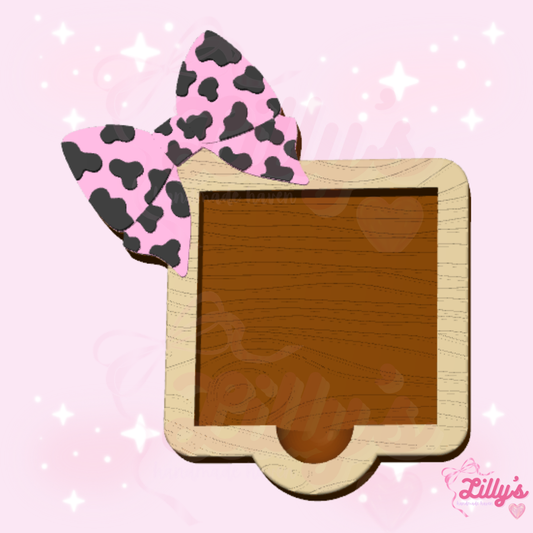 Cow Bow Wood Grain Sticky Note Holder