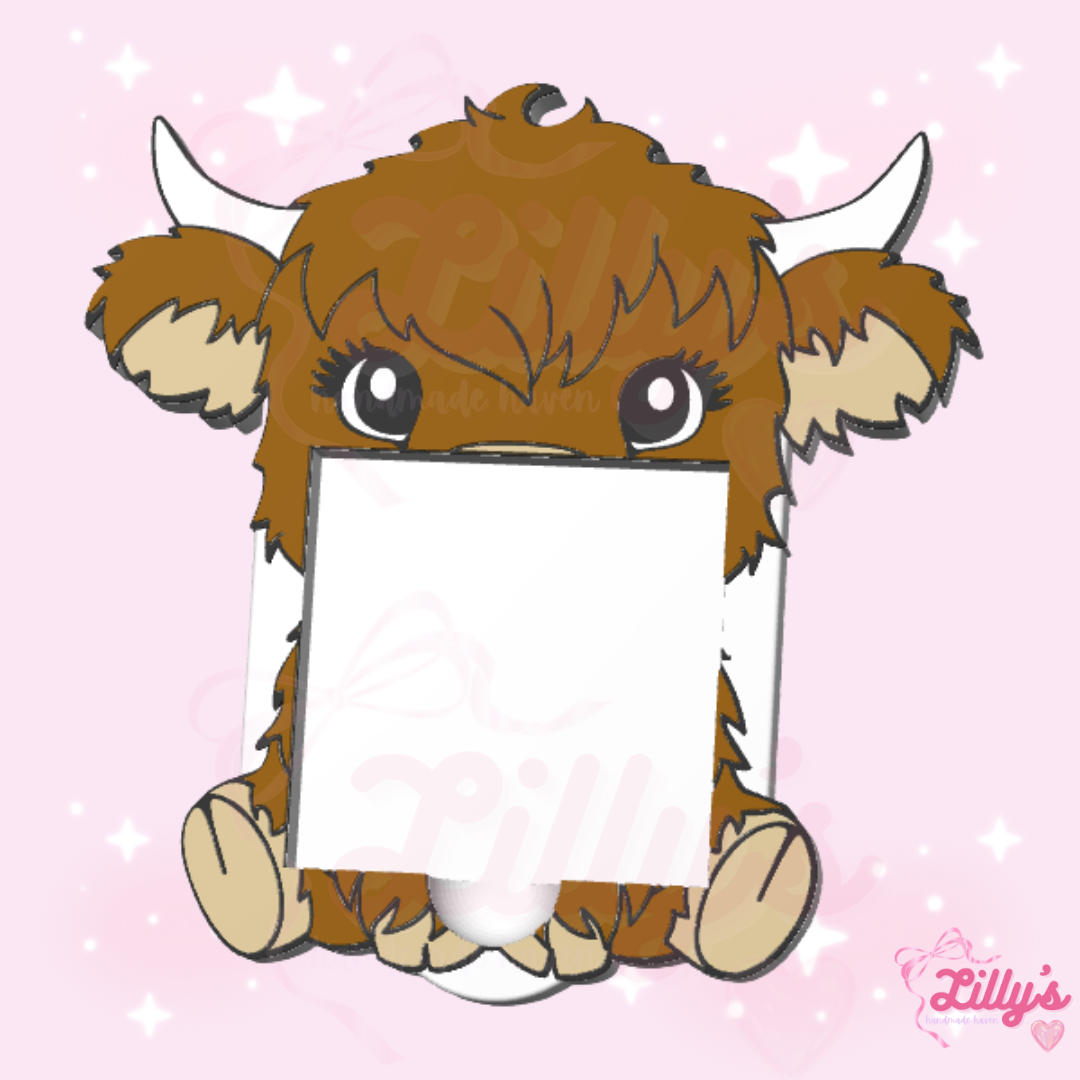 Highland Cow #3 Sticky Note Holder