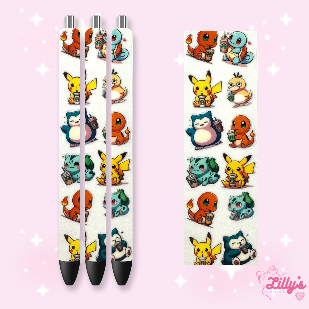 Cartoon & Movie Custom Glitter Resin Pens – Choose Your Wrap & Glitter