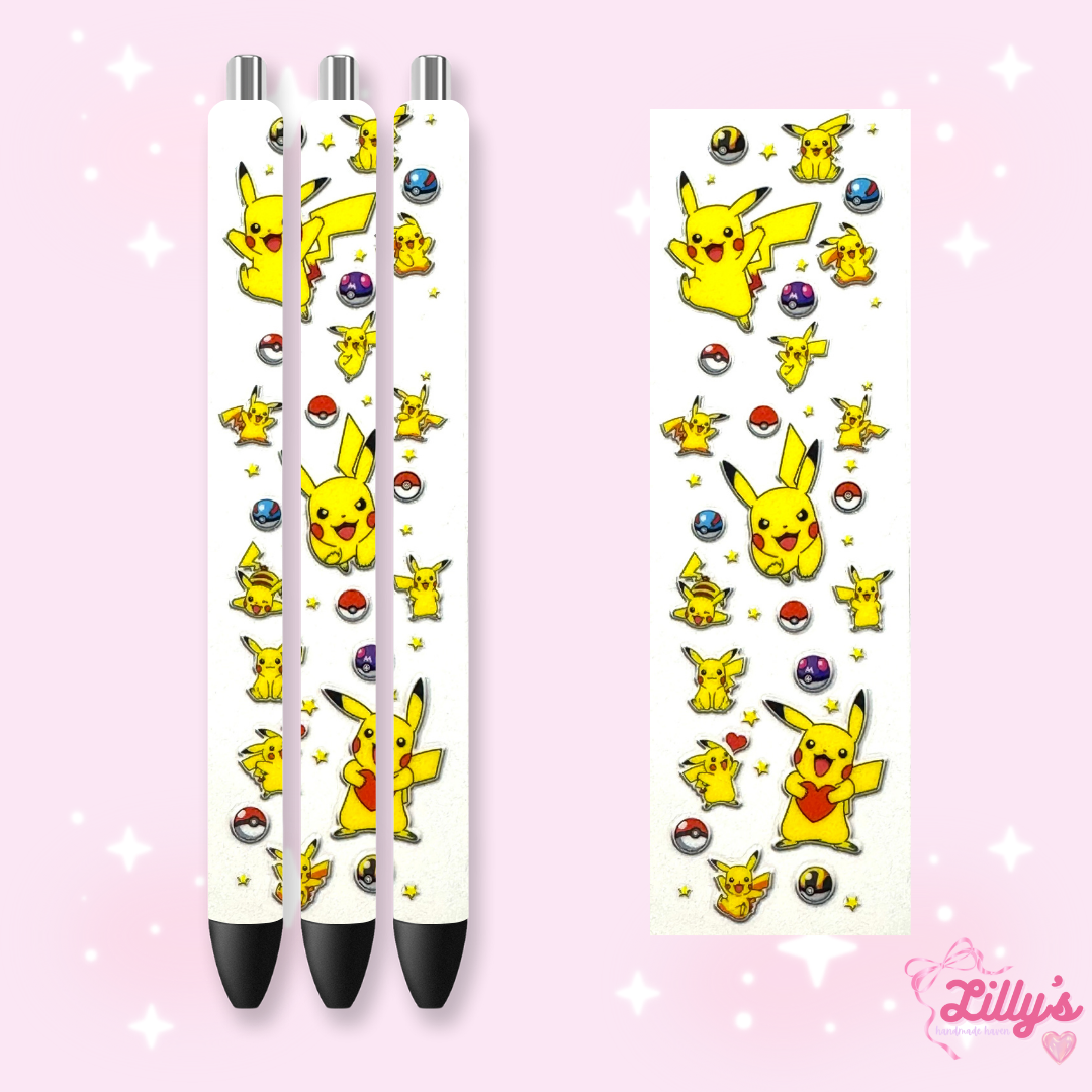 Cartoon & Movie Custom Glitter Resin Pens – Choose Your Wrap & Glitter