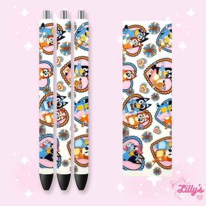 Cartoon & Movie Custom Glitter Resin Pens – Choose Your Wrap & Glitter