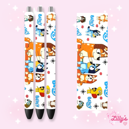 Cartoon & Movie Custom Glitter Resin Pens – Choose Your Wrap & Glitter