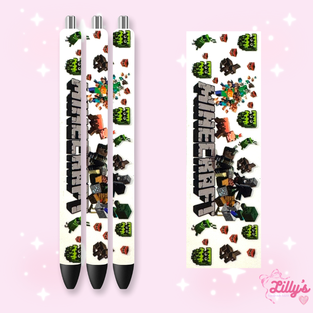 Cartoon & Movie Custom Glitter Resin Pens – Choose Your Wrap & Glitter