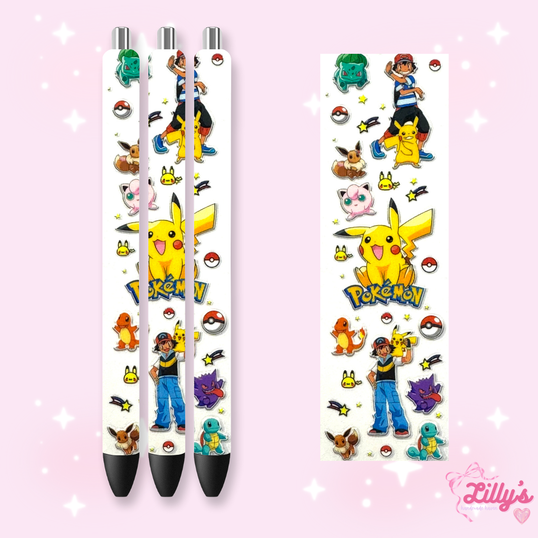 Cartoon & Movie Custom Glitter Resin Pens – Choose Your Wrap & Glitter
