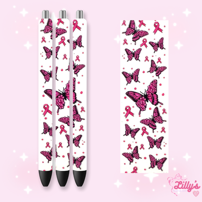 Flowers, Butterfly & Cow Custom Glitter Resin Pens – Choose Your Wrap & Glitter