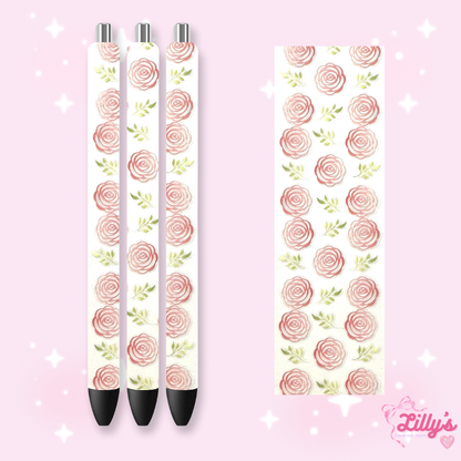 Flowers, Butterfly & Cow Custom Glitter Resin Pens – Choose Your Wrap & Glitter