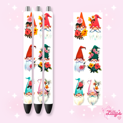 Flowers, Butterfly & Cow Custom Glitter Resin Pens – Choose Your Wrap & Glitter