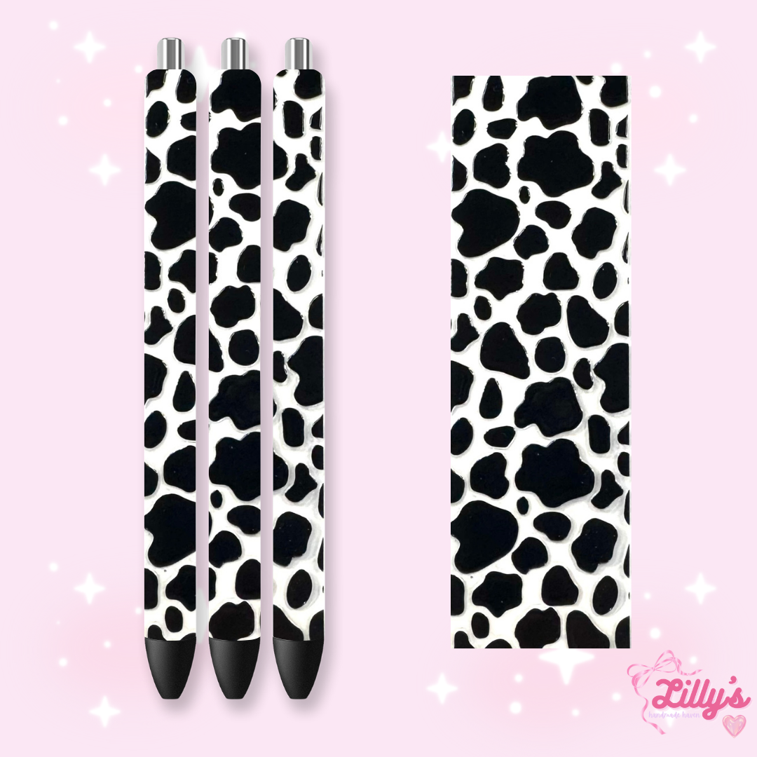 Flowers, Butterfly & Cow Custom Glitter Resin Pens – Choose Your Wrap & Glitter