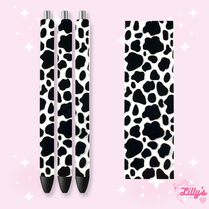 Flowers, Butterfly & Cow Custom Glitter Resin Pens – Choose Your Wrap & Glitter