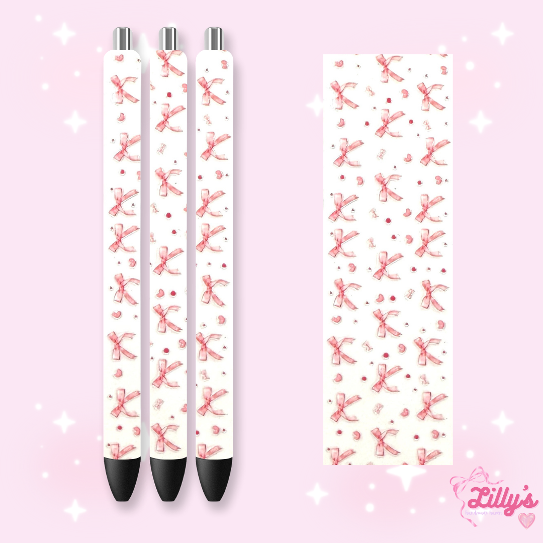Girly, Bows, Mama & Dog Custom Glitter Resin Pens – Choose Your Wrap & Glitter
