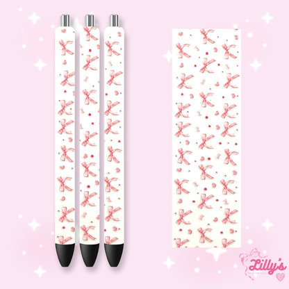 Girly, Bows, Mama & Dog Custom Glitter Resin Pens – Choose Your Wrap & Glitter