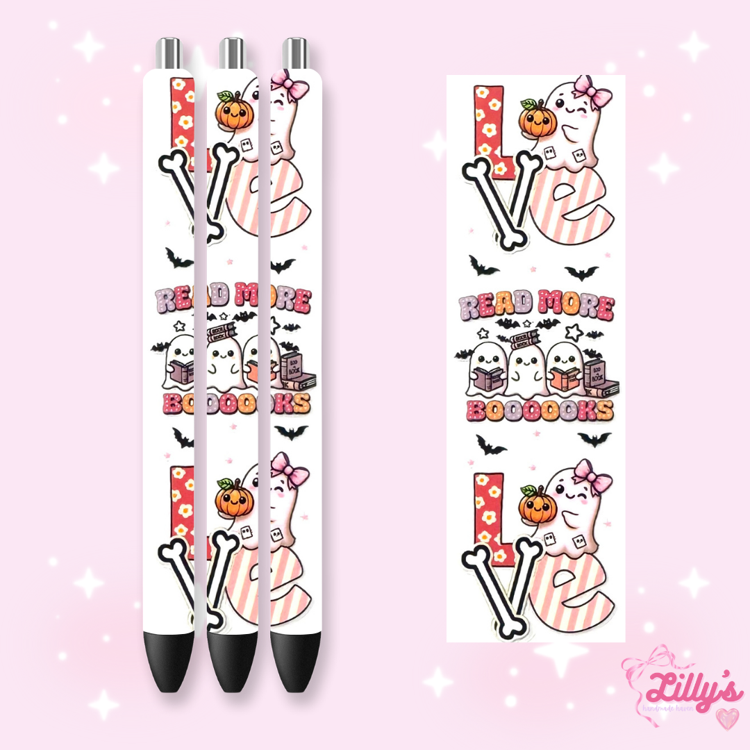 Horror & Spooky Custom Glitter Resin Pens – Choose Your Wrap & Glitter