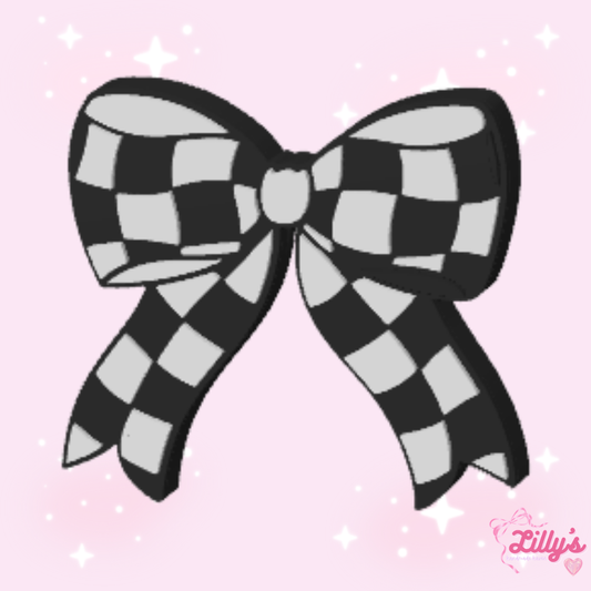 Checkered Bow #1 Pen Topper