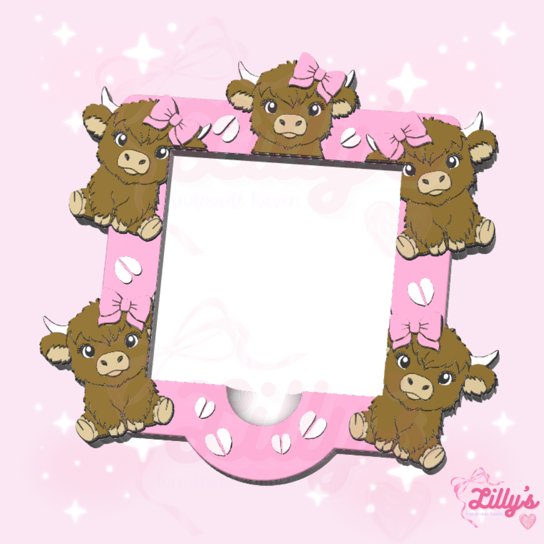 Highland Cow #5 Sticky Note Holder