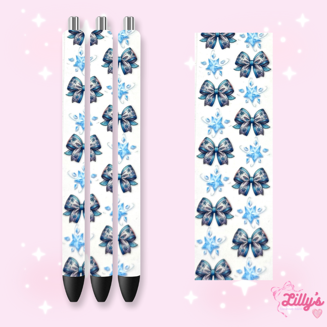 Girly, Bows, Mama & Dog Custom Glitter Resin Pens – Choose Your Wrap & Glitter