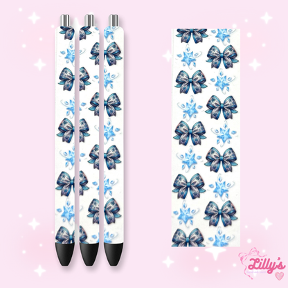 Girly, Bows, Mama & Dog Custom Glitter Resin Pens – Choose Your Wrap & Glitter
