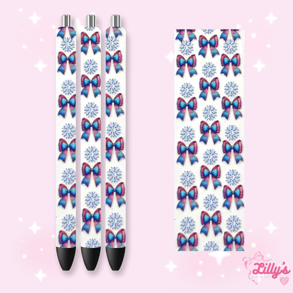 Girly, Bows, Mama & Dog Custom Glitter Resin Pens – Choose Your Wrap & Glitter