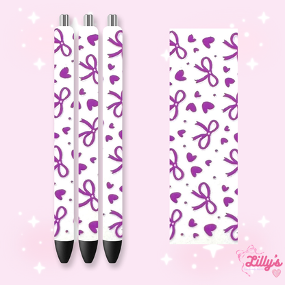 Girly, Bows, Mama & Dog Custom Glitter Resin Pens – Choose Your Wrap & Glitter