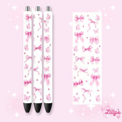 Girly, Bows, Mama & Dog Custom Glitter Resin Pens – Choose Your Wrap & Glitter