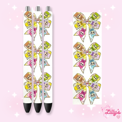Cartoon & Movie Custom Glitter Resin Pens – Choose Your Wrap & Glitter
