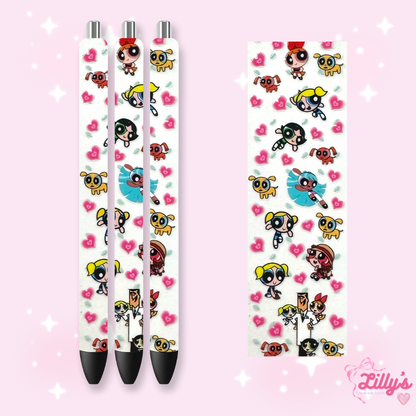Cartoon & Movie Custom Glitter Resin Pens – Choose Your Wrap & Glitter