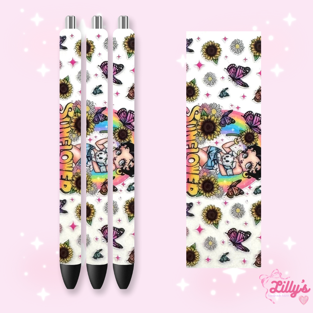 Cartoon & Movie Custom Glitter Resin Pens – Choose Your Wrap & Glitter