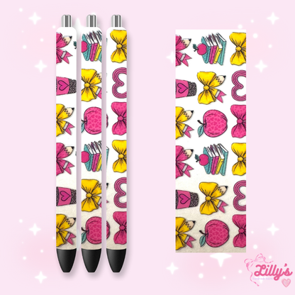 Nurse, Teacher & Sports Custom Glitter Resin Pens – Choose Your Wrap & Glitter