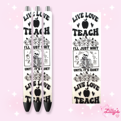 Nurse, Teacher & Sports Custom Glitter Resin Pens – Choose Your Wrap & Glitter