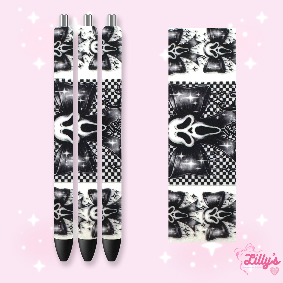 Horror & Spooky Custom Glitter Resin Pens – Choose Your Wrap & Glitter
