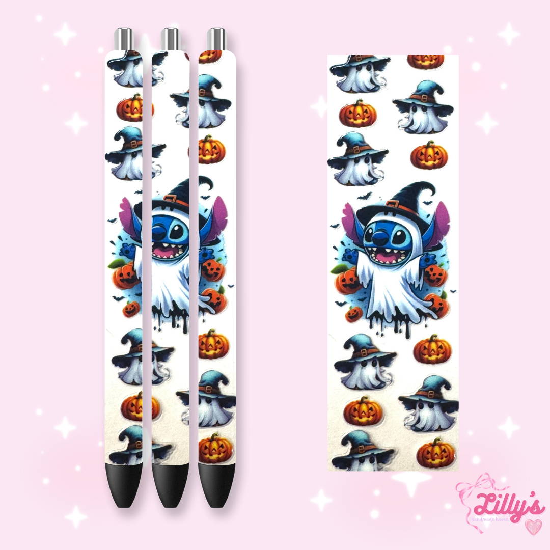 Horror & Spooky Custom Glitter Resin Pens – Choose Your Wrap & Glitter