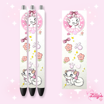 Mouse Theme Park & Princess Custom Glitter Resin Pens – Choose Your Wrap & Glitter