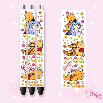 Mouse Theme Park & Princess Custom Glitter Resin Pens – Choose Your Wrap & Glitter