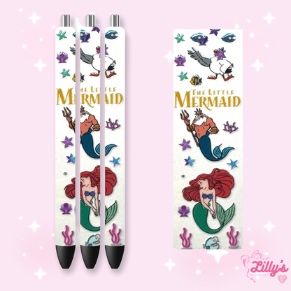 Mouse Theme Park & Princess Custom Glitter Resin Pens – Choose Your Wrap & Glitter