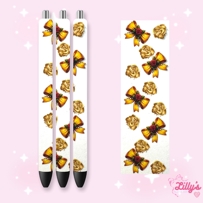 Mouse Theme Park & Princess Custom Glitter Resin Pens – Choose Your Wrap & Glitter