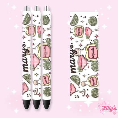 Drinks & Coffee Custom Glitter Resin Pens – Choose Your Wrap & Glitter