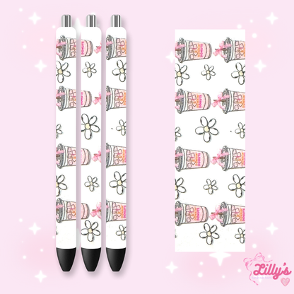 Drinks & Coffee Custom Glitter Resin Pens – Choose Your Wrap & Glitter