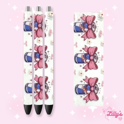 Drinks & Coffee Custom Glitter Resin Pens – Choose Your Wrap & Glitter