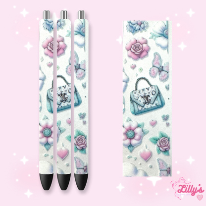 Designer Custom Glitter Resin Pens – Choose Your Wrap & Glitter