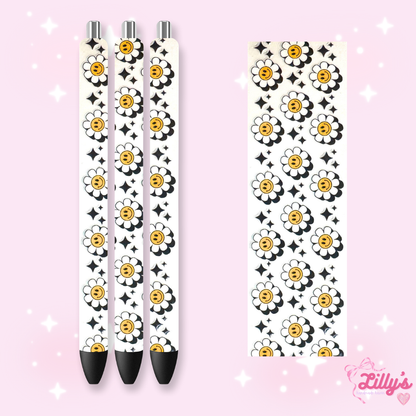 Flowers, Butterfly & Cow Custom Glitter Resin Pens – Choose Your Wrap & Glitter
