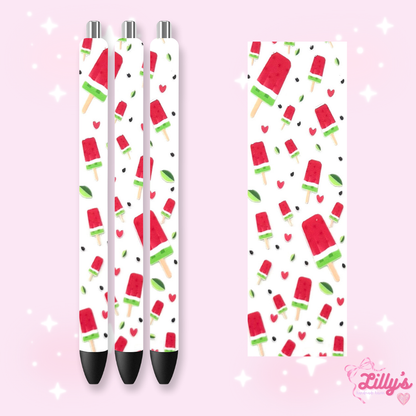 Fruit Custom Glitter Resin Pens – Choose Your Wrap & Glitter